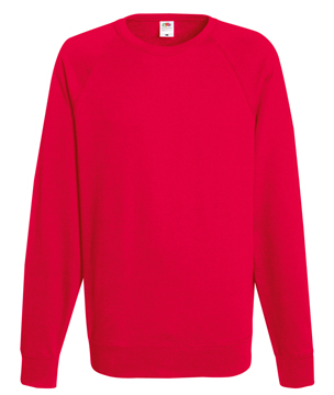 FELPA RAGLAN LEGGERA ( FRUIT OF THE LOOM ) rosso